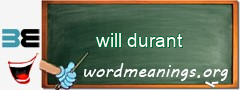 WordMeaning blackboard for will durant